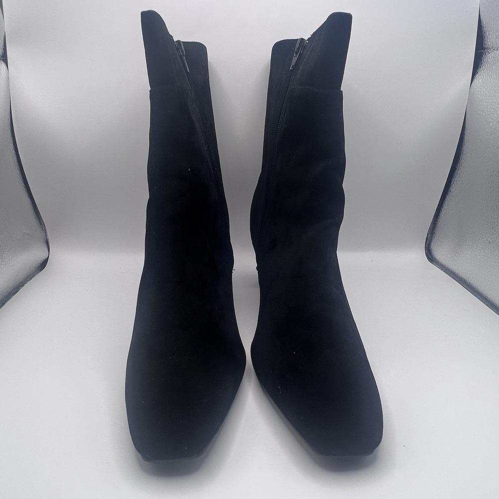 Annie Diana Women Black Velvet Suede 2.5 Inch Block Heel Boots 10W 21836-BKVELS
